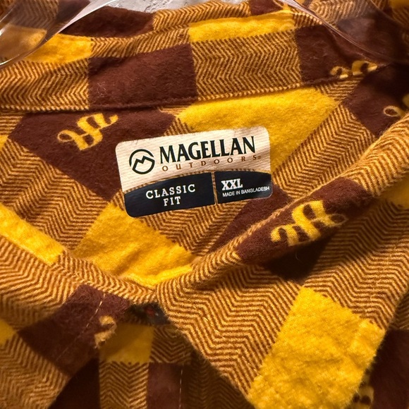 Rare Magellan Yellow and Brown Shiner Bock Button Flannel Shirt Size XXL - Picture 2 of 8